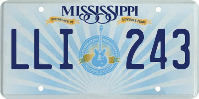 MS license plate LLI243