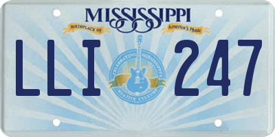 MS license plate LLI247
