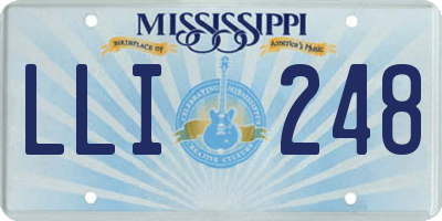 MS license plate LLI248