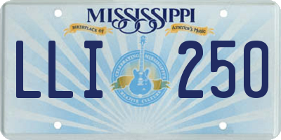 MS license plate LLI250