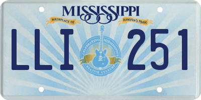 MS license plate LLI251