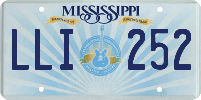 MS license plate LLI252