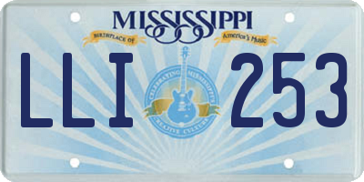 MS license plate LLI253