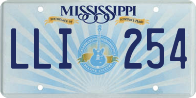 MS license plate LLI254