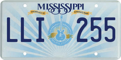 MS license plate LLI255