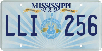 MS license plate LLI256