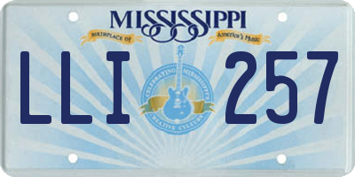 MS license plate LLI257
