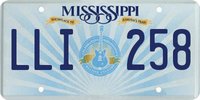 MS license plate LLI258