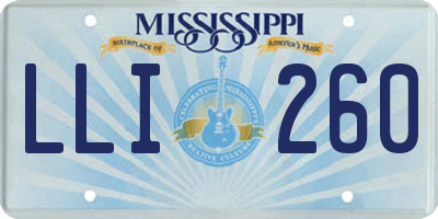 MS license plate LLI260
