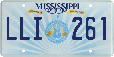 MS license plate LLI261