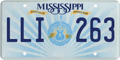 MS license plate LLI263