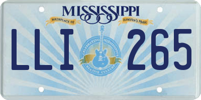 MS license plate LLI265