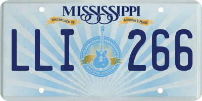 MS license plate LLI266