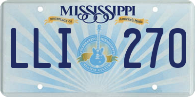 MS license plate LLI270