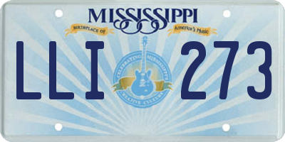 MS license plate LLI273