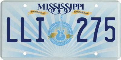 MS license plate LLI275