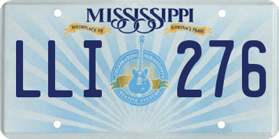 MS license plate LLI276