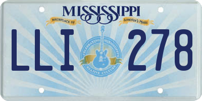 MS license plate LLI278