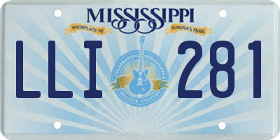 MS license plate LLI281