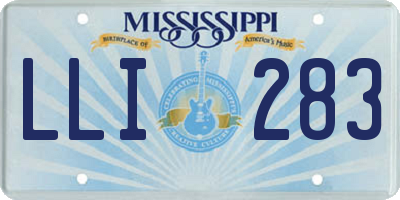 MS license plate LLI283