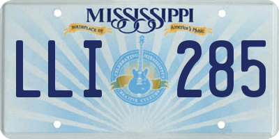 MS license plate LLI285