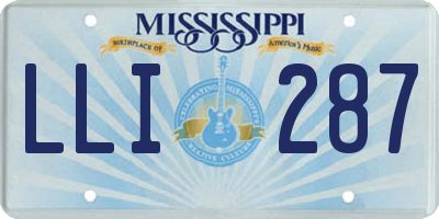 MS license plate LLI287