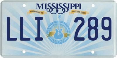 MS license plate LLI289
