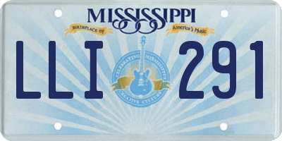 MS license plate LLI291