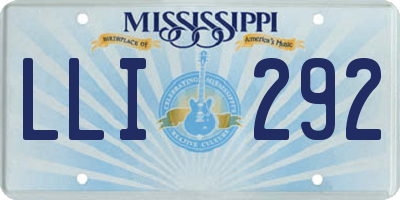 MS license plate LLI292