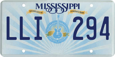 MS license plate LLI294