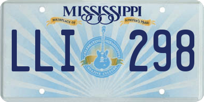 MS license plate LLI298