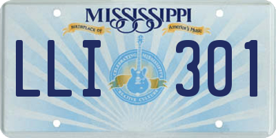 MS license plate LLI301