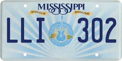 MS license plate LLI302