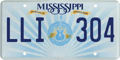 MS license plate LLI304