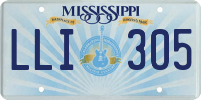 MS license plate LLI305