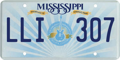 MS license plate LLI307