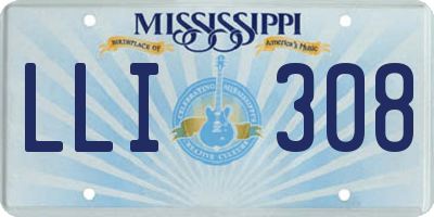 MS license plate LLI308