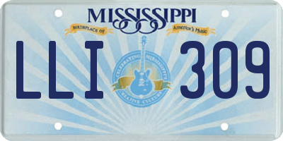 MS license plate LLI309