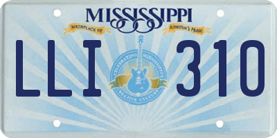 MS license plate LLI310