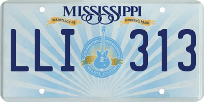 MS license plate LLI313
