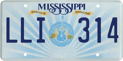 MS license plate LLI314
