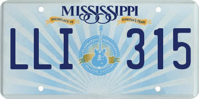 MS license plate LLI315
