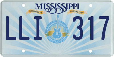 MS license plate LLI317