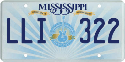 MS license plate LLI322