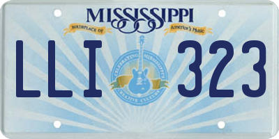 MS license plate LLI323