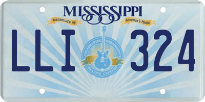 MS license plate LLI324