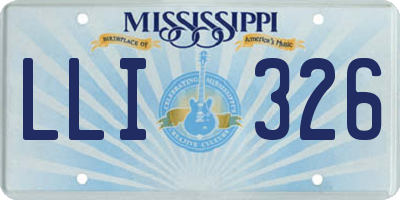 MS license plate LLI326