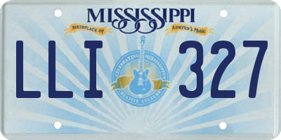 MS license plate LLI327