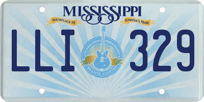 MS license plate LLI329
