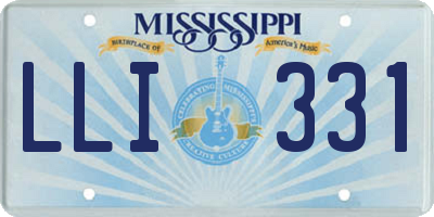 MS license plate LLI331